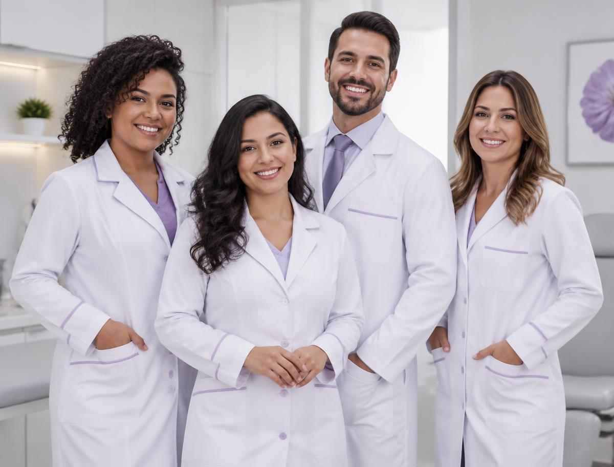 Jalecos para equipes profissional — imagem de referência
